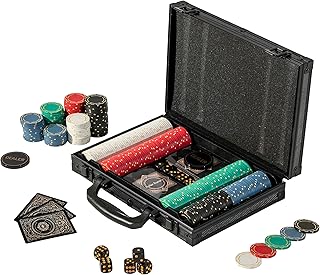 Polar Aurora Poker Chips,Gold Dark Poker Set with Black Aluminum Case,Modern Design 11.5 Gram Poker Chip Set for Texas Hold'em, Casino Game Nights, Poker Parties(200pcs Blank)