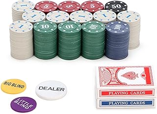 300pc Denomination Fake Plastic Poker Chips Set Counting Chips Mahiong Chips Bulk Playing Cards Chip Blackjack foldable Counters Numbers Mini Black Jack Lightweight Poker Chip for Travel Games 2 Decks