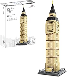 Big Ben Building Block Set (1,664 Pieces) London's Big Ben Clock Tower Famous Landmark Series - Architecture Model for Kids and Adults