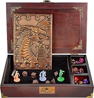 Dungeons and dragons starter set 3 in 1 - dnd dice tray with metal dnd set - dnd dice box | DND starter set with dnd journal (200 Page) - dnd starter kit for Dungeons & Dragons Players