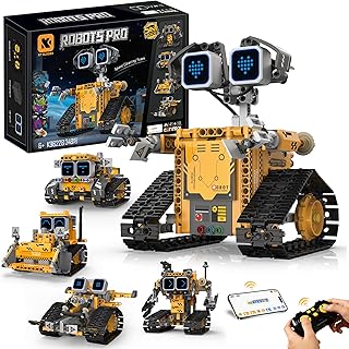 5-in-1 Smart Robot Building Kit for Kids 6-12, Build & Code Your Own Robot World, STEM Coding Robot Toy with App & Remote Control, Hands-on Robotics Set, Educational STEM Gift (348 PCS)