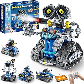 STEM Robot Building Kit with Remote Control Gifts for Boys Ages 8-14, Buildable 5in1 Robotics Technic Coding Toy for Kids Birthday with 596 Pieces