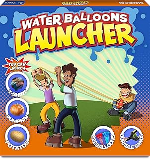 Water Balloon Launcher Slingshot – Shoots Up to 500 Yards, 3-Person Giant Slingshot with 222 Quick-Fill Water Balloons, T-Shirt Launcher, Potato, Snowballs, Outdoor Toy for Kids, Teens & Adults