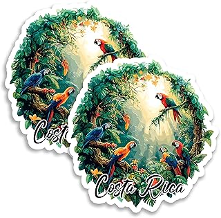 Costa Rica Magnet 4 Inch 2-Pack Country Central America – Strong Vinyl Decorative Travel Magnets for Fridge Locker Kitchen Office – Cute Fun Aesthetic Cool Durable & Long-Lasting Souvenir ID44999