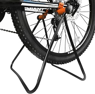 Ibera Easy Utility Bike Stand for 20"-29" - Adjustable & Foldable Bicycle Stand for Storage & Repair - Floor-Mounted & Scratch-Free Alloy Steel Rack - ideal Bicycle Storage for Indoor Garage