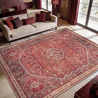 Keen Home Design 10x14 Rug - Machine Washable Area Rug with Non-Slip Backing, Ideal for Living Room, Dining Room, Bedroom - Vintage, Easy Clean, Durable, Low Pile Rug - (9'7" x 14')