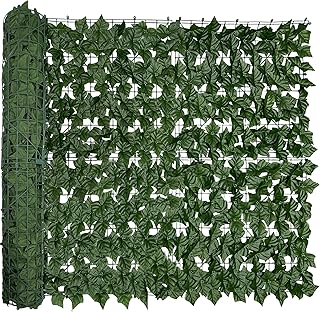 Artificial Ivy Privacy Fence Screen, 128 "x 48" (43 Sqft) Anti-Ultraviolet Artificial Hedge Grass Wall, Used for Indoor and Outdoor Green Background, Garden Greening Decoration
